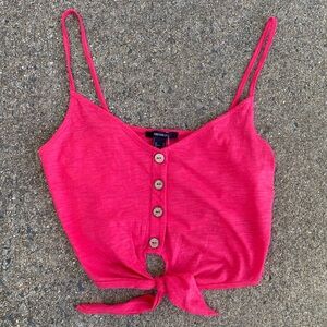 Forever 21 Small Knit Coral Crop Top NWT